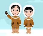Eskimos in national clothes