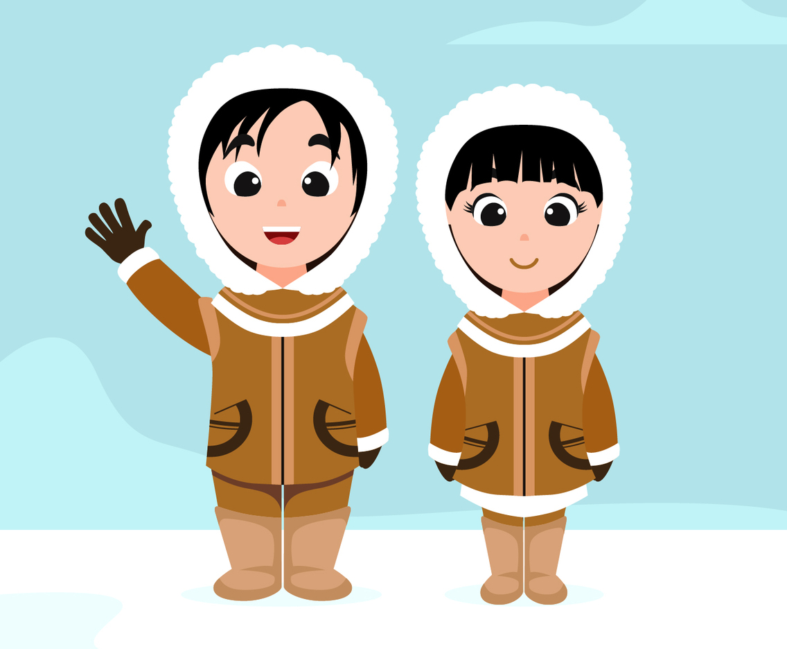 Eskimos in national clothes