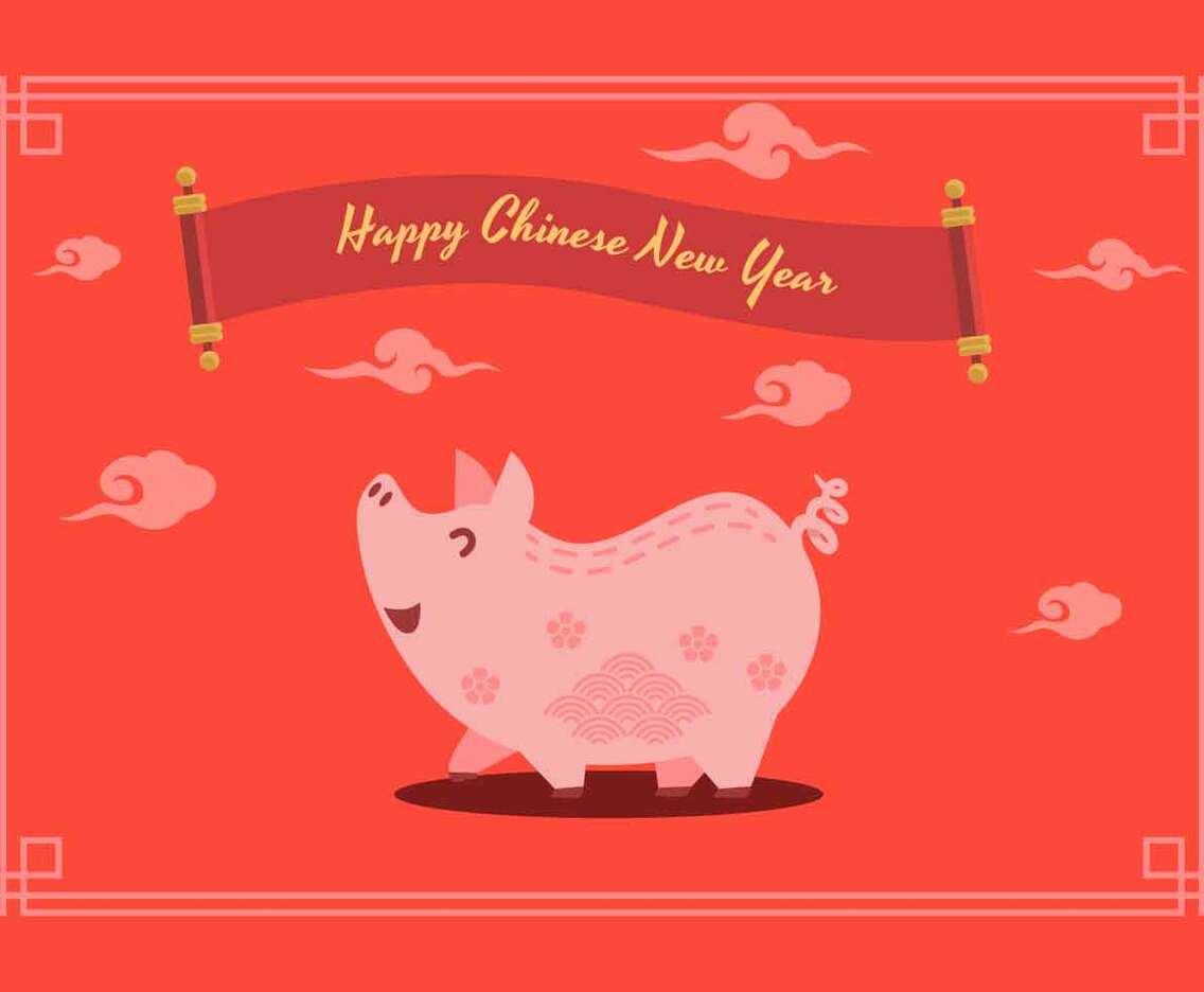 Chinese New Year Pig Vector Illustration