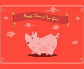 Chinese New Year Pig Vector Illustration