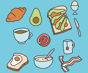 Doodled Breakfast Icons