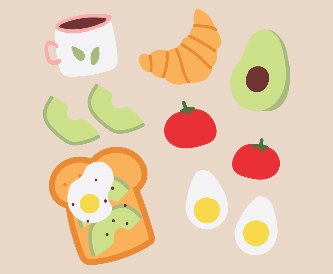 Colorful Breakfast Doodles