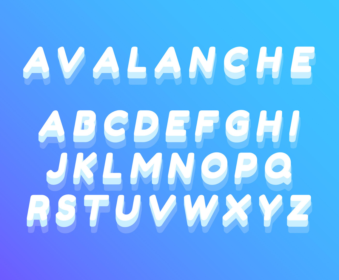 Awesome Icy Alphabet Vectors