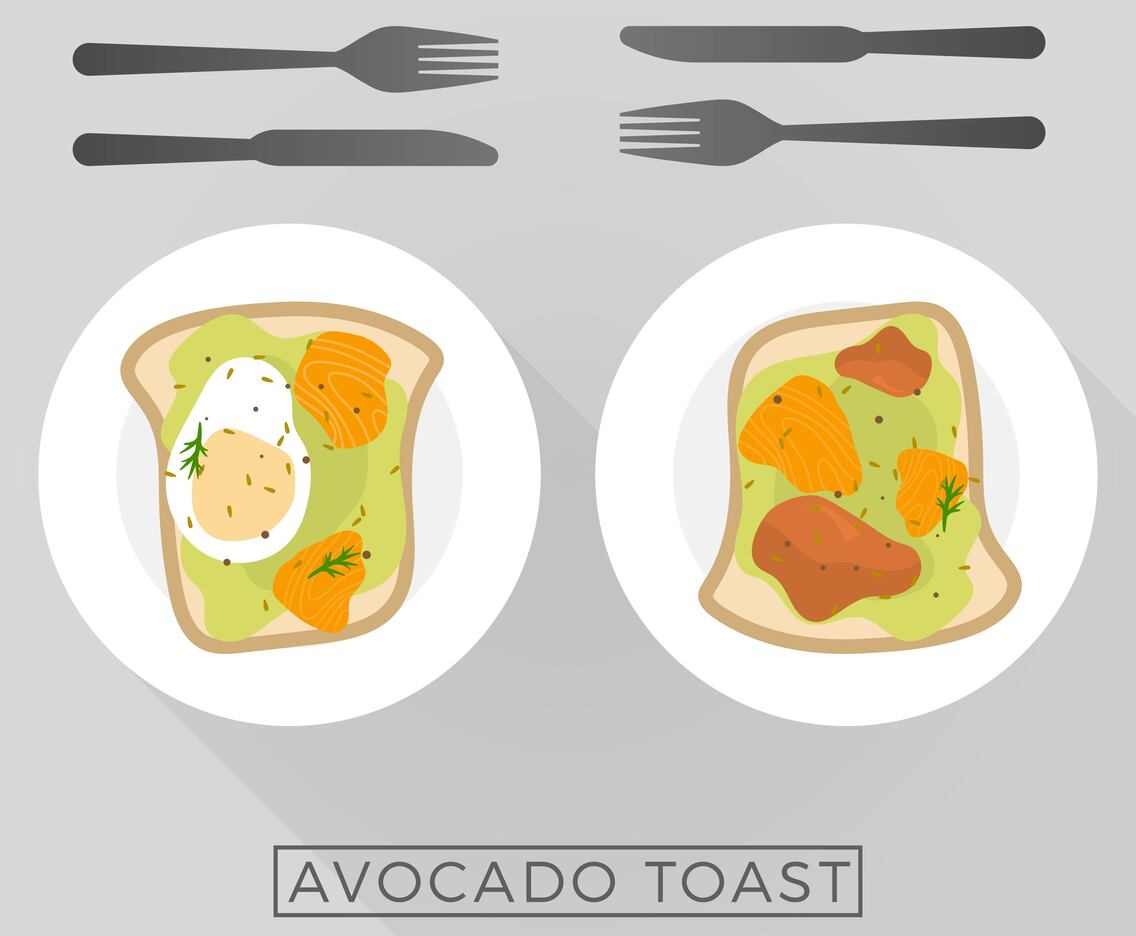 Flat Healthy Breakfast Menu Vector Illustration