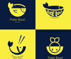 Poke Bowl Logo Vector Pack