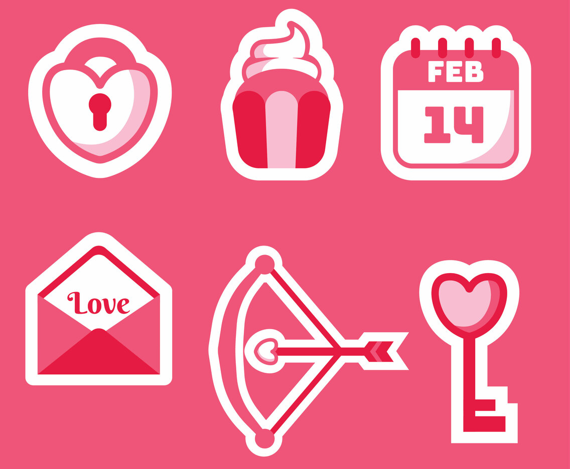 Valentines Day Elements Vector Pack