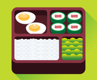 Japanese Box Lunch Vector Illustration