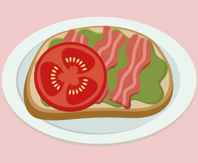 Avocado Toast With Bacon  Tomato