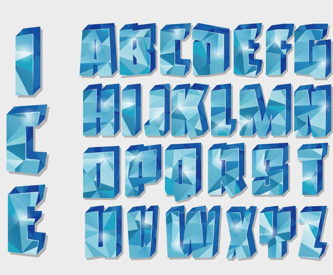 Icy Alphabet Vector