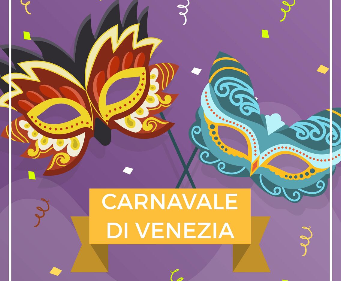Flat Carnevale Di Venezia Mask Vector Background Illustration