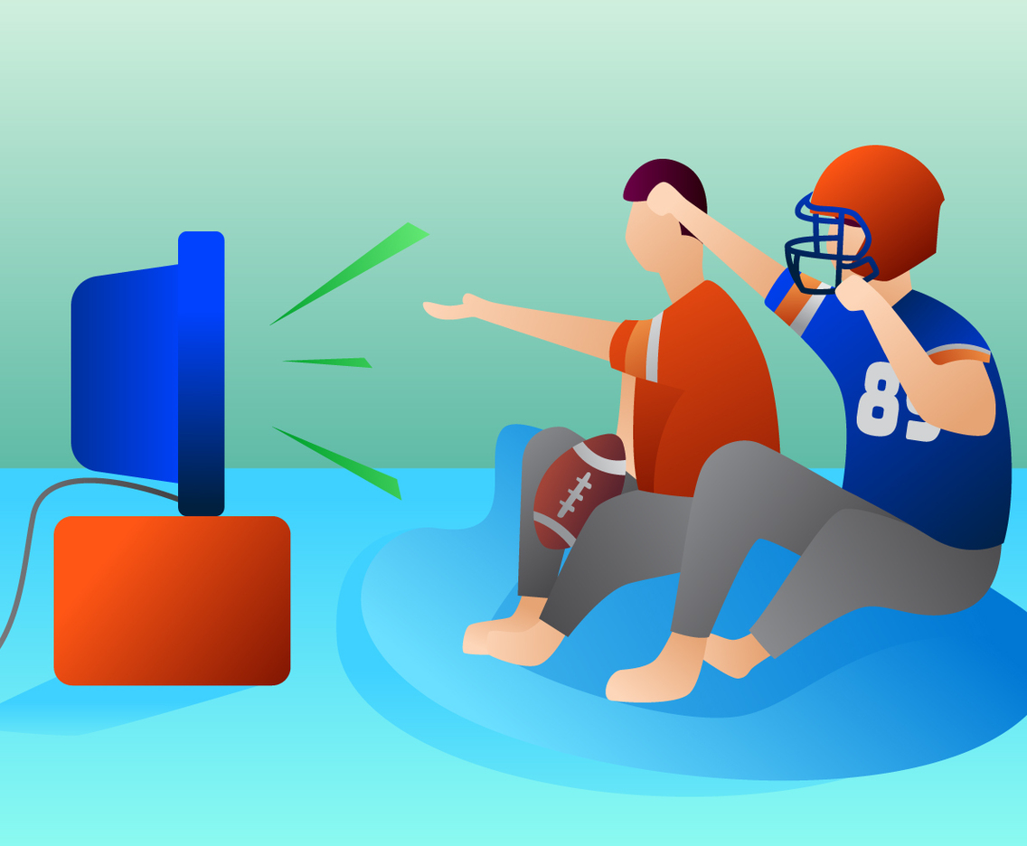 Funky Football Watch Party Vectors