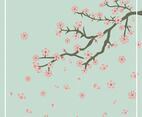 Flat Cherry Blossom Background Vector Illustration