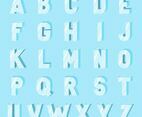 Flat Ice Alphabet Font Vector