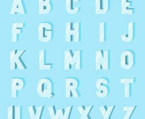 Flat Ice Alphabet Font Vector