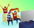 Funky Football Watch Party Vectors