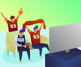 Funky Football Watch Party Vectors