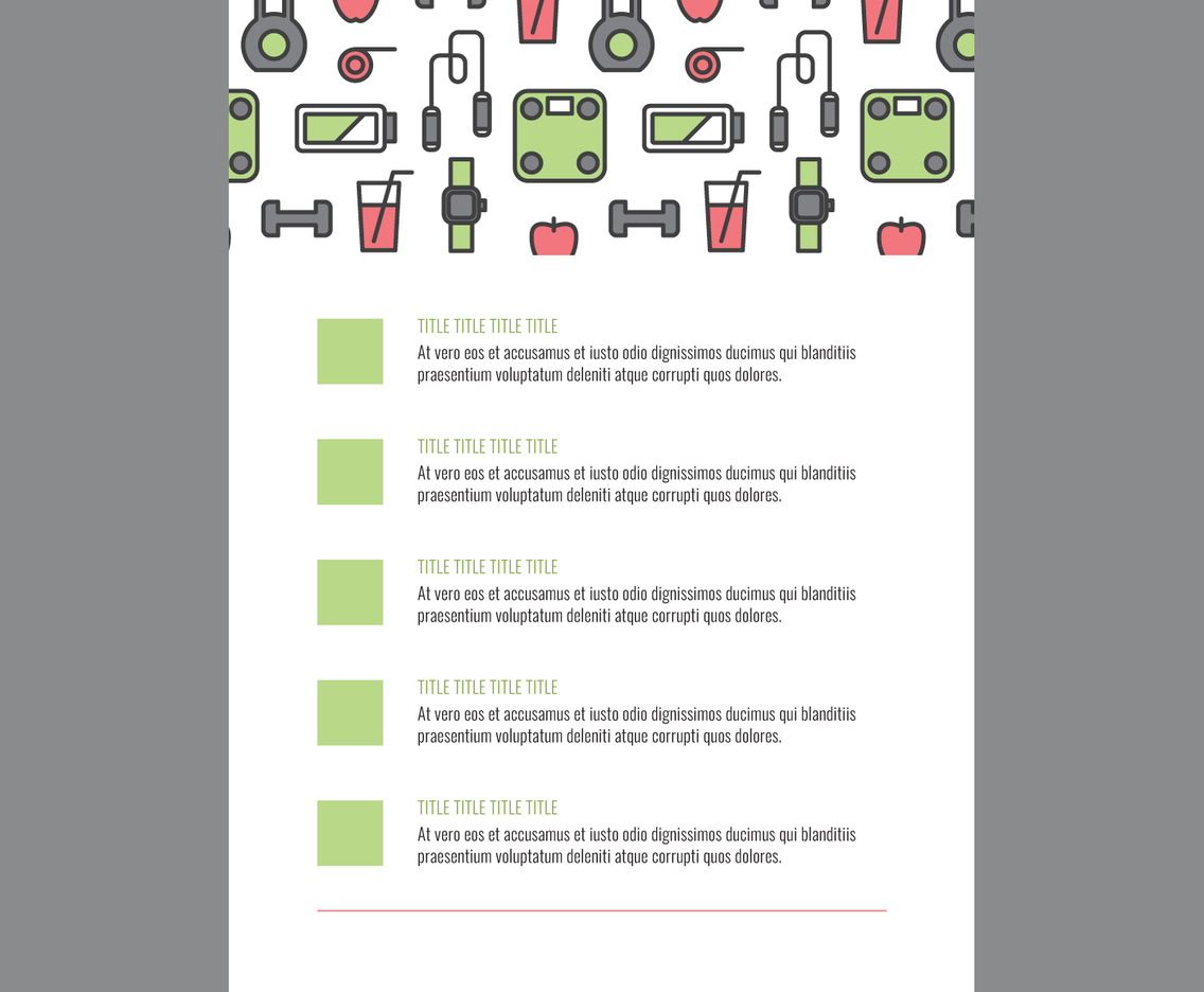 Health Lifestyle Flyer With Outlined Icons