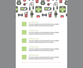 Health Lifestyle Flyer With Outlined Icons
