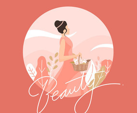 Girl With A Bucket Of Flowers