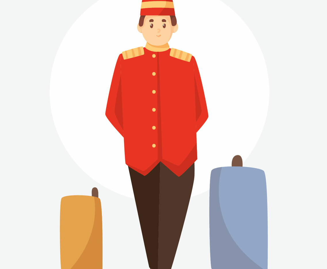 Bellhop With Suitcase vector