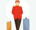 Bellhop With Suitcase vector