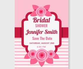 Bridal Shower Invitation Template Vector