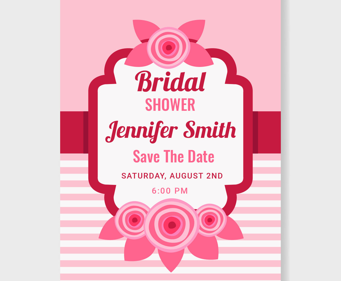 Bridal Shower Invitation Template Vector