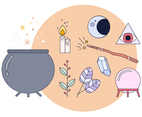 Witchcraft items Vector