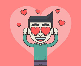 Boys with heart eyes