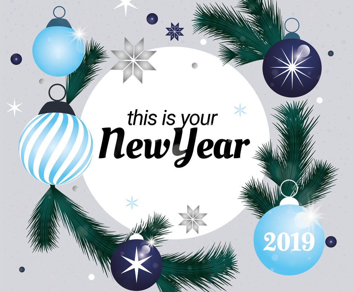 Vector New Year Greeting Card Design