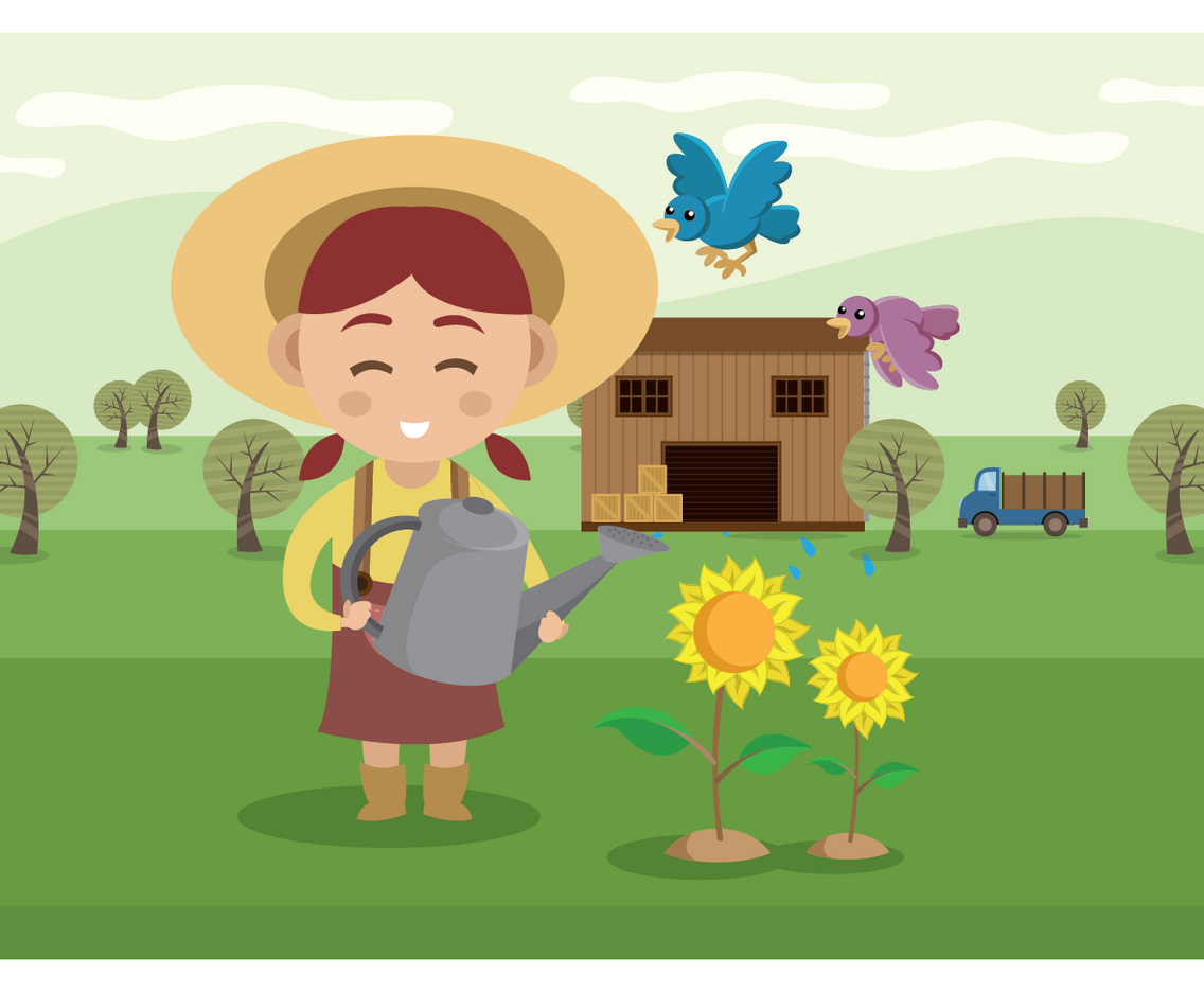 Girl With Sunflowers