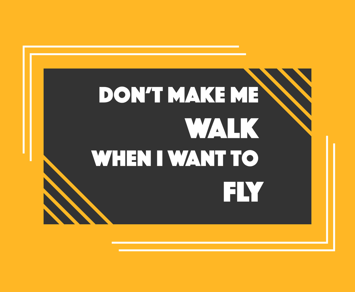 Don’t Make Me Walk When I Want To Fly Vector