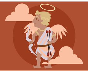Cupid in Ancient Wayang Vector