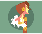 Girl With Flowers in Her Hair Vector