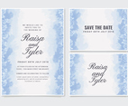 Vector Blue Wedding Invitation