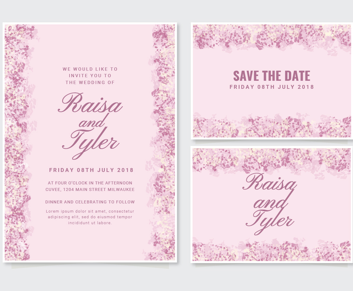 Vector Delicate Wedding Invitation