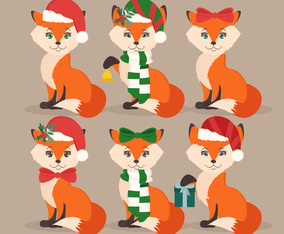 Vector Festive Foxes