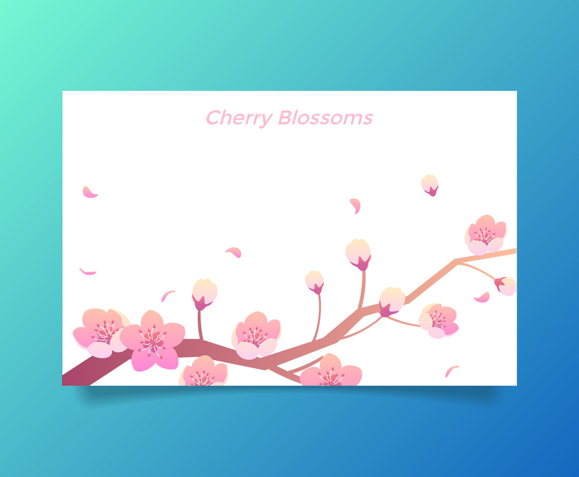 Cherry Blossoms Template Vector