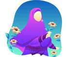 Moslem Girl With Flowers