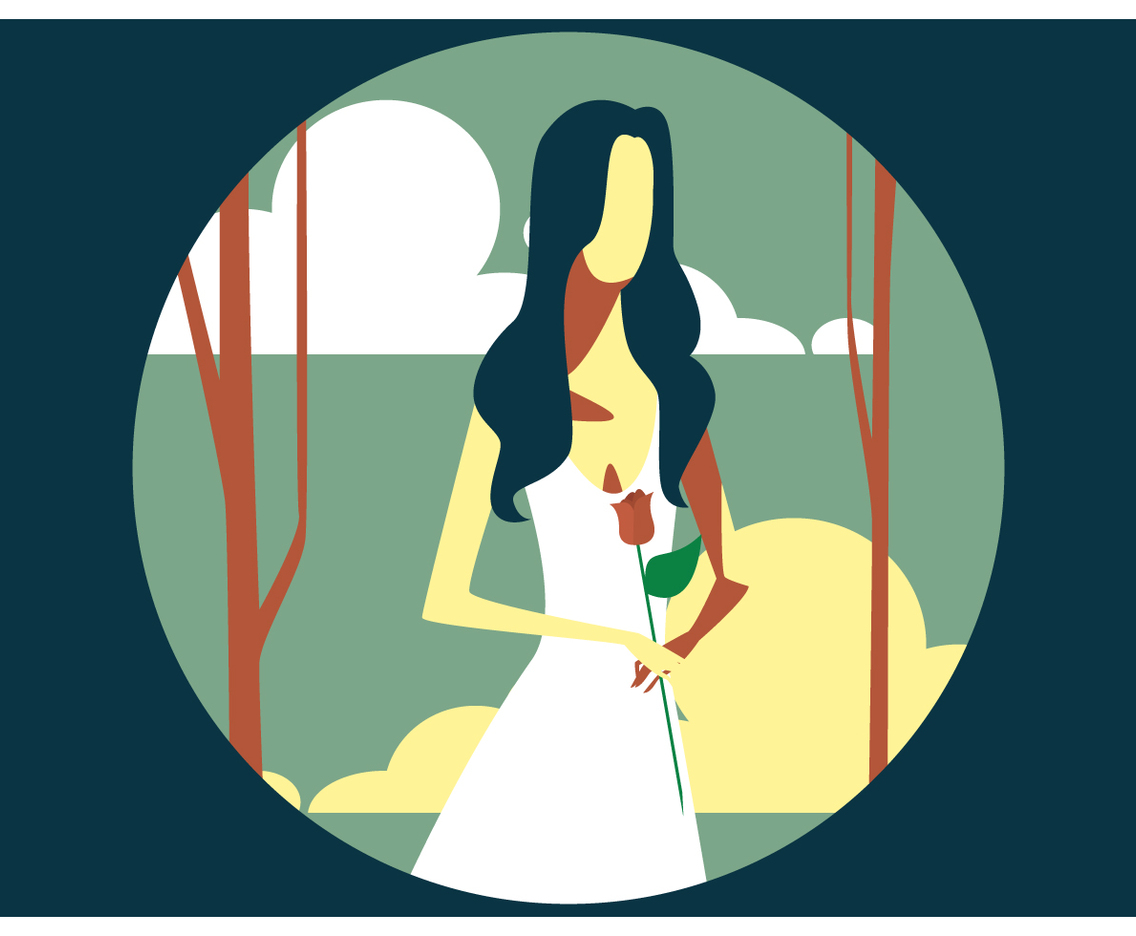 Girl With a Rose Vector