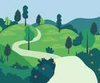 Spring Landscape Vector Illustration