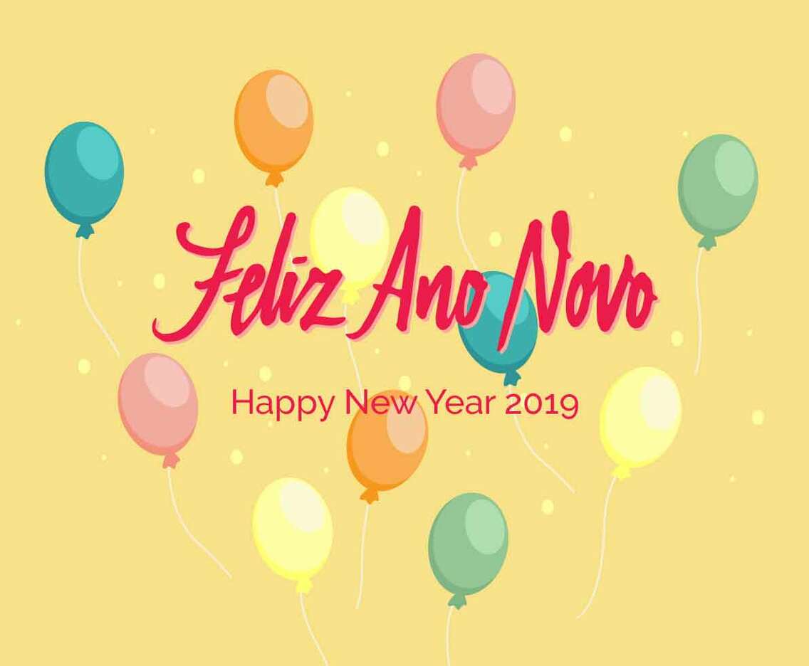 Feliz Ano Novo Hand Lettering Vector