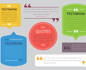 Testimonial Design. Consument Testimoni. Client Review. Quote text bubble. Commas, note, message and comment Vector illustration