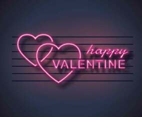 Valentine Vector Neon Sign