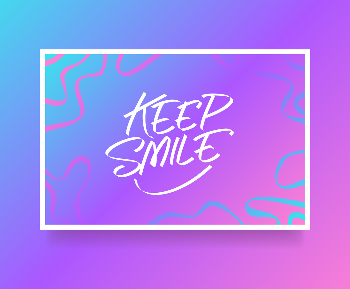 Hand Lettering Keep Smile Card Of Encouragement Vector
