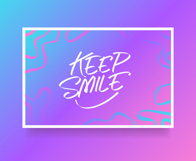 Hand Lettering Keep Smile Card Of Encouragement Vector