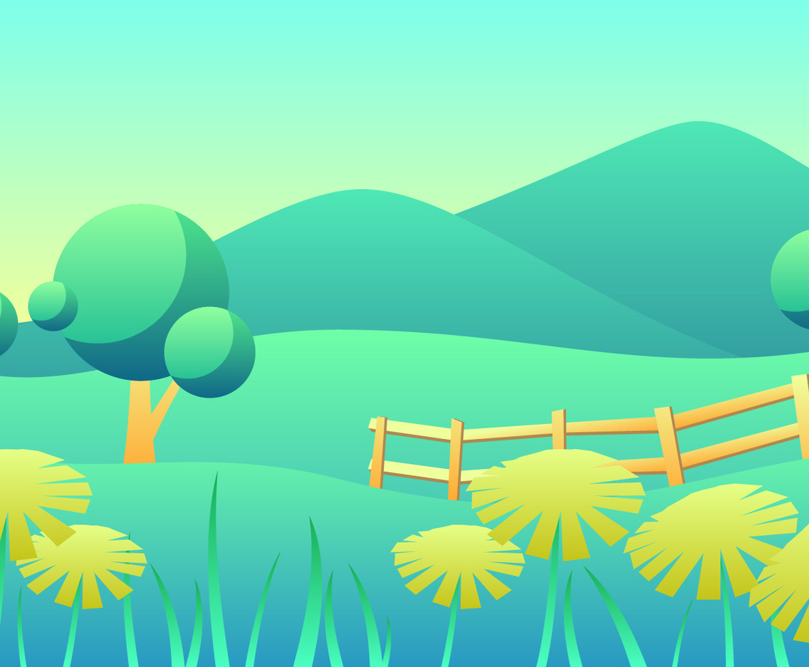 Dandelion Spring Landscape Vector