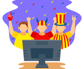 Football watch party celebration