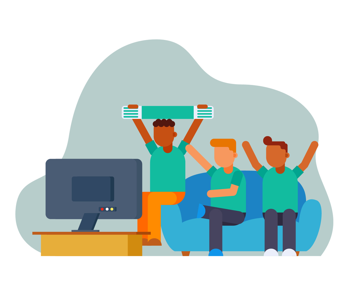 Football watch party illustration