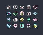 Valentine's Day Neon Icons